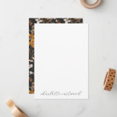 Carte De Correspondance Earthy Rustic Gold Brown Fleurs sauvages d'automne (Devant/Arrière en situation)