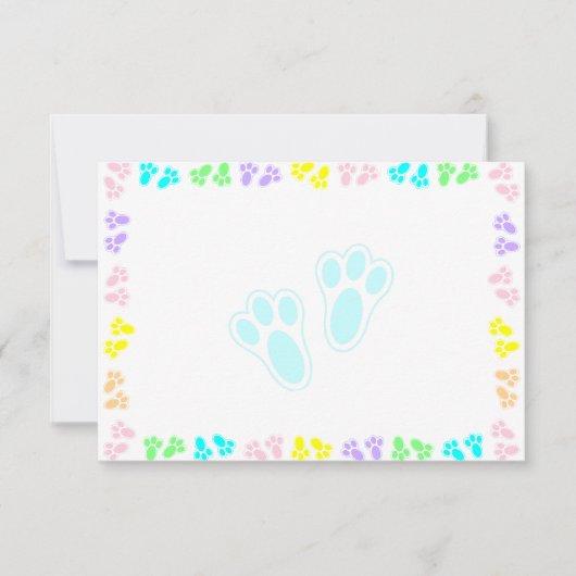 Carte De Correspondance Easter Bunny Paw Print Pattern Blank (Devant)