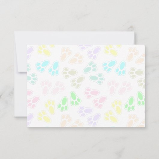 Carte De Correspondance Easter Bunny Paw Print Pattern Blank (Dos)