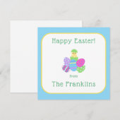 Carte De Correspondance EASTER Chick Eggs and Bright Blue  (Devant / Derrière)