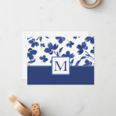 Carte De Correspondance Eau d'Indigo - tiges de fleurs (Devant/Arrière en situation)