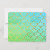 Carte De Correspondance Écaille de Sirène Dorée Paillettes Sarcelle Turquo (Dos)