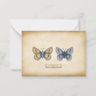 Carte De Correspondance Écarce Grand Papillon Bleu Spécimen Personnalisabl