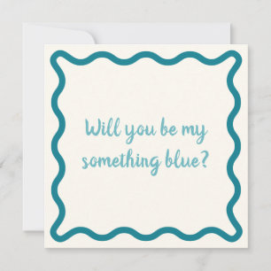 Carte De Correspondance Écrit à la main serez-vous mon quelque chose bleu