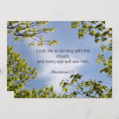 Carte De Correspondance Écriture, Apocalypse 1:7, (Devant / Derrière)