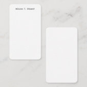 Carte De Correspondance Écriture Blanche Professionnelle Élégante Simple (Devant / Derrière)