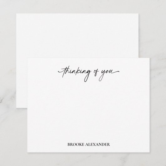 Carte De Correspondance Écriture décorative de script Pensée pour vous (Devant / Derrière)