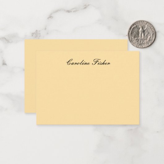 Carte De Correspondance Écriture Manuelle Classique Simple Beige (Devant/Arrière en situation)