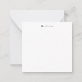 Carte De Correspondance Écriture manuscrite blanche noire Nom minimaliste