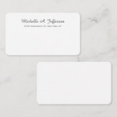 Carte De Correspondance Écriture manuscrite classique Blanc tendance créat (Devant / Derrière)