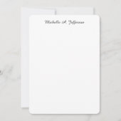 Carte De Correspondance Écriture manuscrite classique Blanc tendance créat (Devant)