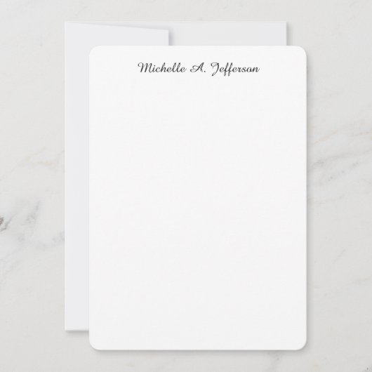 Carte De Correspondance Écriture manuscrite classique Blanc tendance créat (Devant)