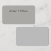 Carte De Correspondance Écriture manuscrite classique gris élégant minimal (Devant / Derrière)