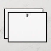 Carte De Correspondance Écriture manuscrite classique Texte élégant Monogr (Devant / Derrière)