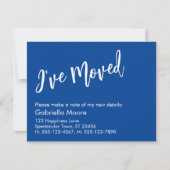 Carte De Correspondance Écriture manuscrite décontractée Bleu J'ai déplacé (Devant)