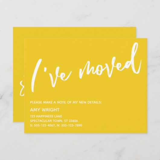 Carte De Correspondance Écriture manuscrite décontractée J'ai déplacé bril (Devant / Derrière)