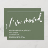 Carte De Correspondance Écriture manuscrite décontractée J'ai déplacé Fair (Devant / Derrière)