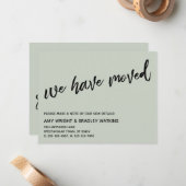Carte De Correspondance Écriture manuscrite décontractée Nous Avons Déplac (Devant/Arrière en situation)