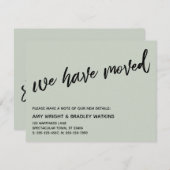 Carte De Correspondance Écriture manuscrite décontractée Nous Avons Déplac (Devant / Derrière)