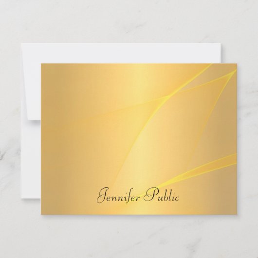 Carte De Correspondance Écriture manuscrite Nom de script Gold Arrière - p (Devant)