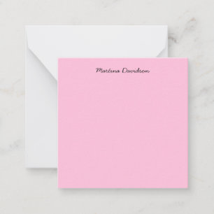 Carte De Correspondance Écriture manuscrite originale unique rose