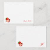 Carte De Correspondance Écriture manuscrite personnalisée Monogramme frais (Devant / Derrière)