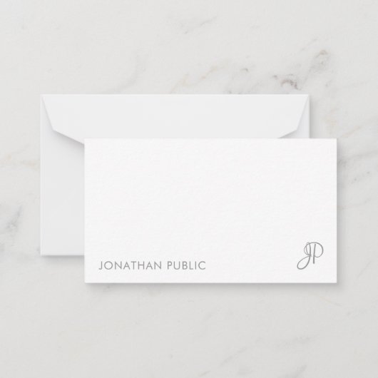 Carte De Correspondance Écriture manuscrite personnalisée Monogramme Modèl (Dos)