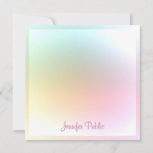 Carte De Correspondance Écriture manuscrite Texte moderne élégant coloré