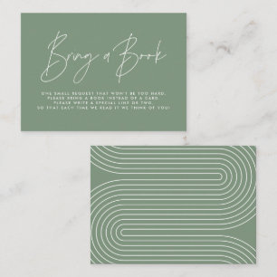 Carte De Correspondance Écriture moderne sauge baby shower vert apporter u