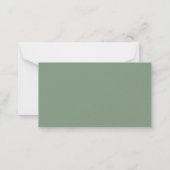 Carte De Correspondance écriture moderne sauge baby shower vert tombole (Dos)