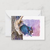 Carte De Correspondance Écureuil aquarelle violet pour la Saint-Valentin (Devant)