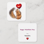 Carte De Correspondance Écureuil avec Mini Coeur (Devant / Derrière)