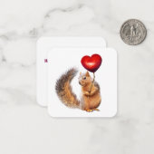 Carte De Correspondance Écureuil avec Mini Coeur (Devant/Arrière en situation)