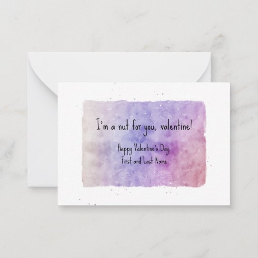 Carte De Correspondance Écureuil Violet Aquarelle Saint-Valentin (Dos)