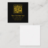 Carte De Correspondance Editable QR Code & Text Template | Black & Gold (Devant / Derrière)