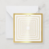 Carte De Correspondance Effet 3d or blanc carré élégant (Dos)