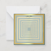 Carte De Correspondance Effet 3d or bleu carré élégant (Dos)