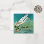 Carte De Correspondance Egret magnifique Bird Beach House Merci (Devant/Arrière en situation)