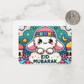 Carte De Correspondance Eid Moubarak Sheep (Devant/Arrière en situation)