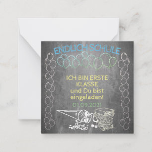 Carte De Correspondance Einladungskarte zur Einschulung im Tafelstil