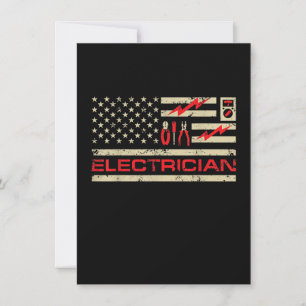Carte De Correspondance Électricien Patriotique Noël Drapeau Américain Far