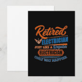 Carte De Correspondance Électricien retraité - Cadeau d'électricien (Devant / Derrière)