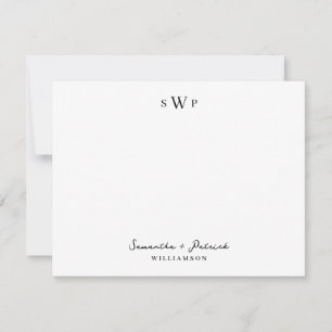 Carte De Correspondance Élégance intemporelle Minimaliste Couple Note Card
