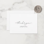 Carte De Correspondance Élégant 3,5"X2,5" pour script Merci (Devant/Arrière en situation)