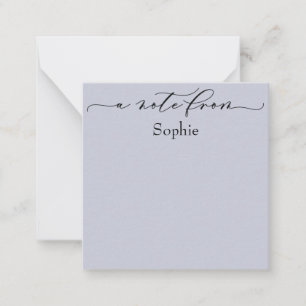 Carte De Correspondance Élégant "A Note From" en bleu foncé