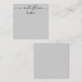 Carte De Correspondance Élégant "A Note From" en gris clair simple (Devant / Derrière)