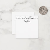 Carte De Correspondance Élégant "A Note From" en noir et blanc (Devant/Arrière en situation)