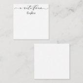 Carte De Correspondance Élégant "A Note From" en noir et blanc (Devant / Derrière)