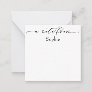 Carte De Correspondance Élégant "A Note From" en noir et blanc