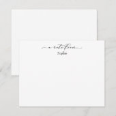 Carte De Correspondance Élégant "A Note From" en noir et blanc (Devant / Derrière)